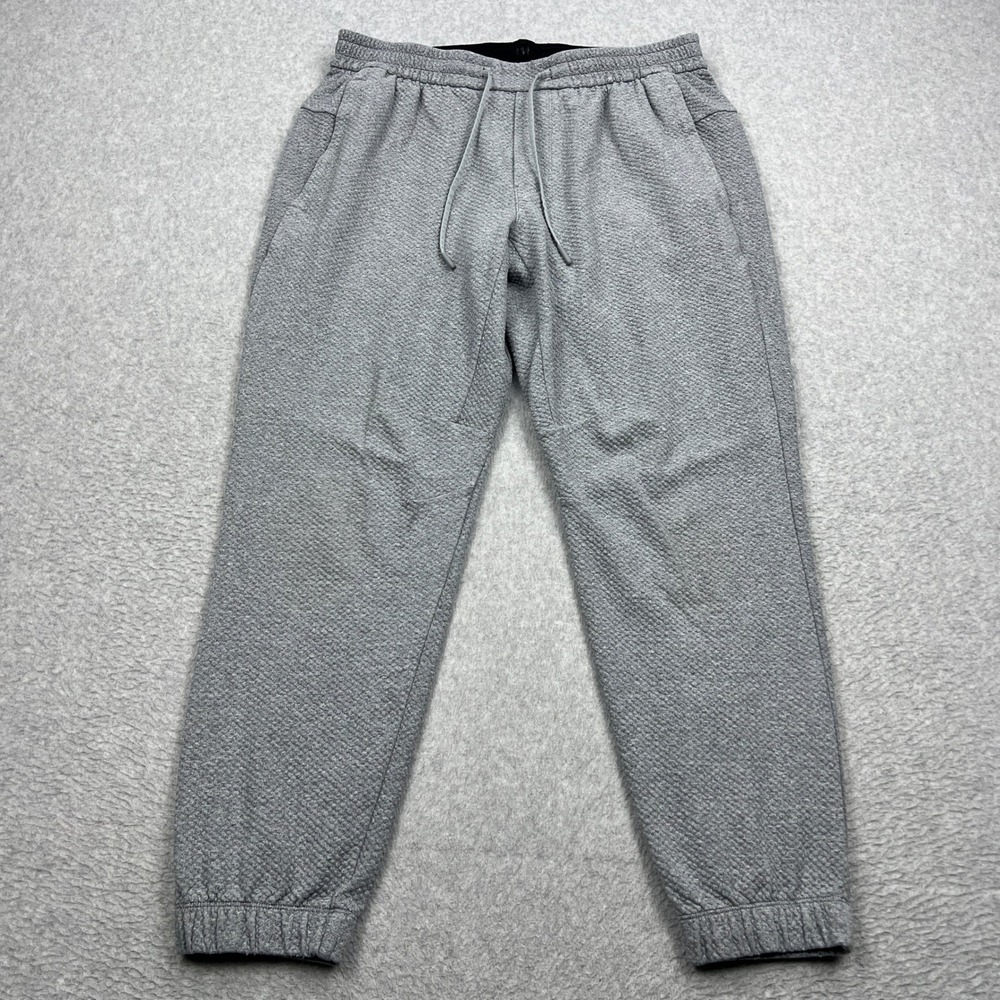 Lululemon Textured Double Knit Jogger Sweatpants Mens XL Grey Drawstring Tapered